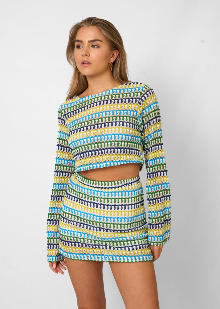 Bo - Retro Gebreide Tweedelige Set voor Dames