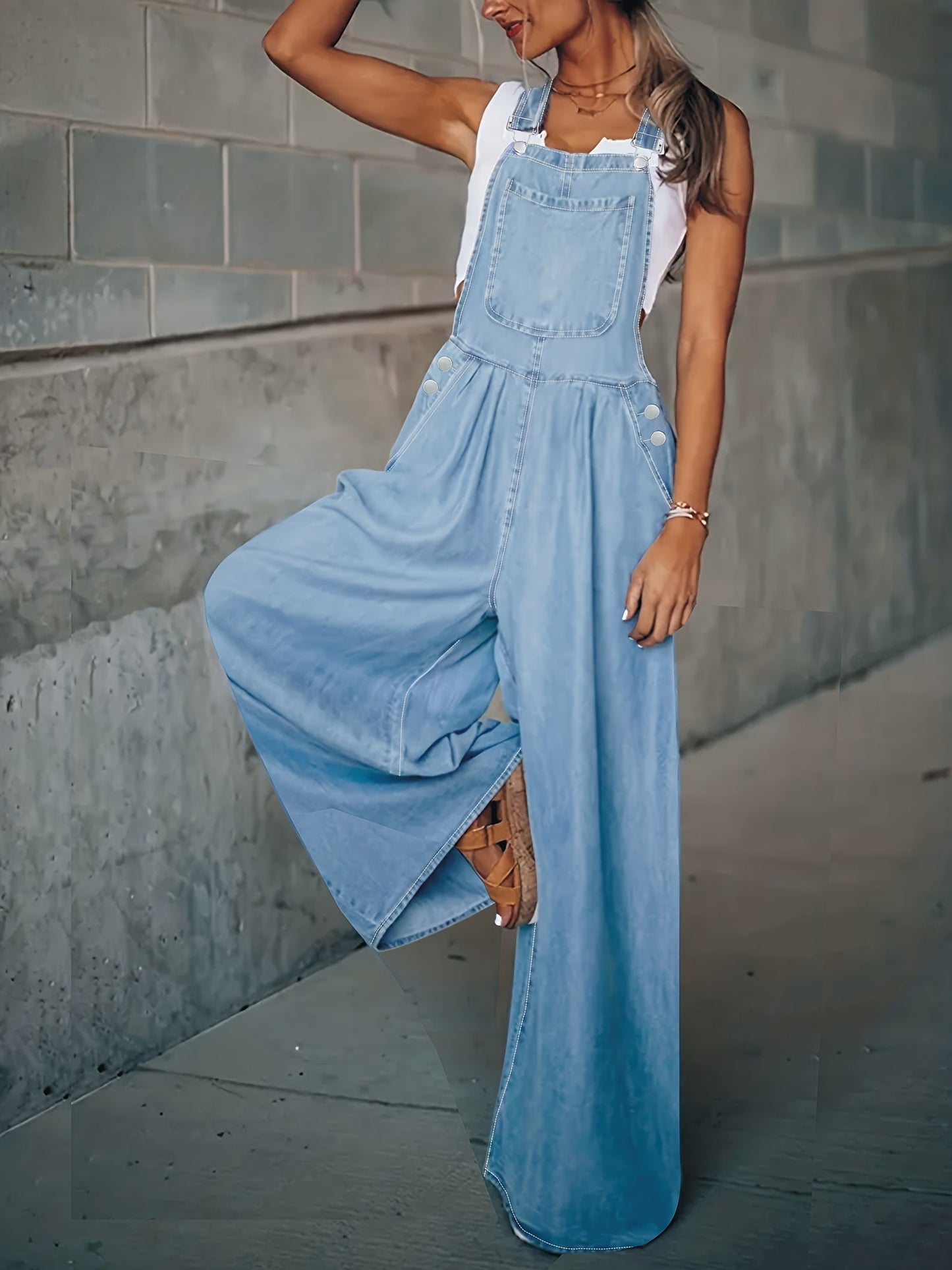 Narijs - Dames wijde denim overall